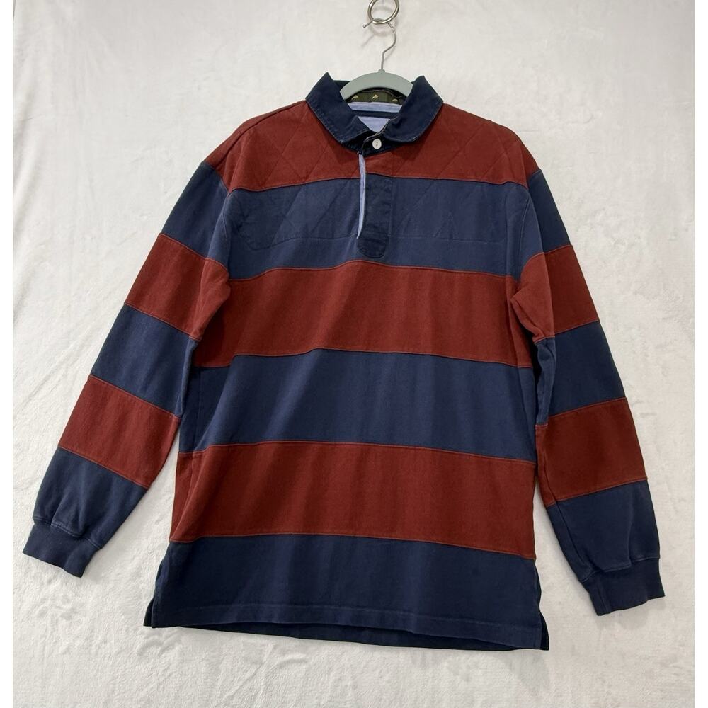 Orvis Signature Collection Men’s Striped Rugby Polo 100% Cotton Size Medium